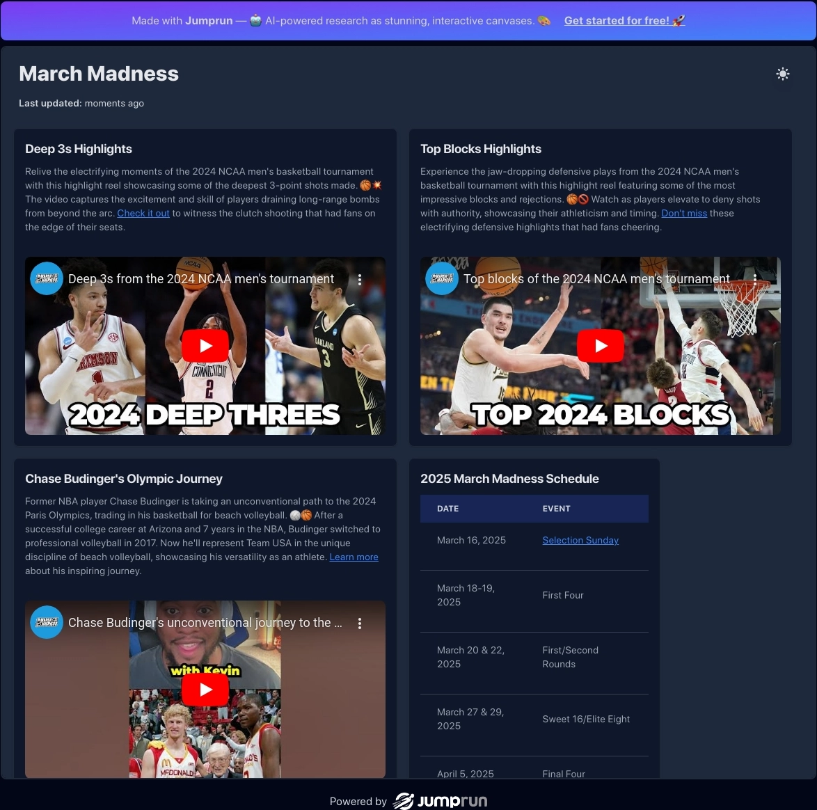 Relive the excitement of March Madness with highlights, schedules, and insights from the 2024 NCAA men's basketball tournament.